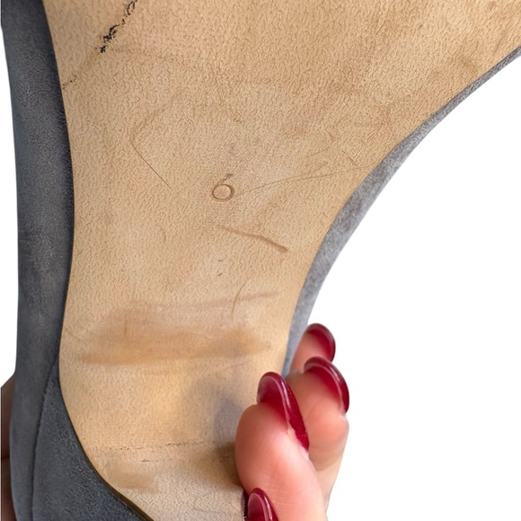 Madewell The Mira Heels Size 6 Gray leather suede preloved no flaws - Picture 7 of 11